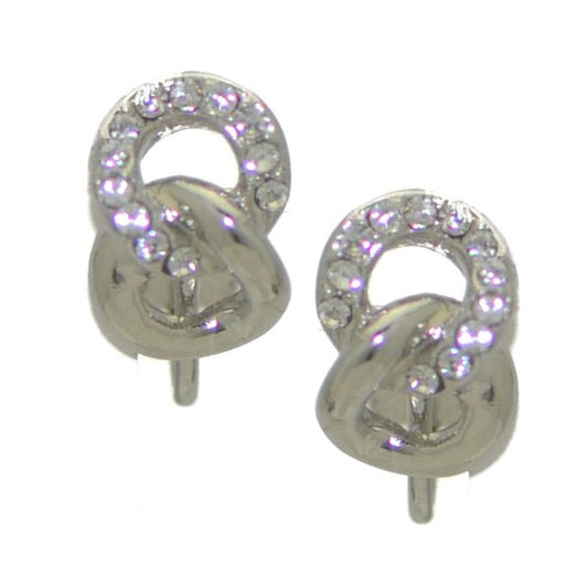 ICON Silver Plated Crystal Clip On Earrings by Rodney