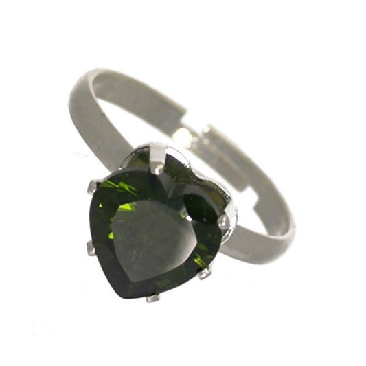 Idaho Silver Olivine Adjustable Fashion Ring