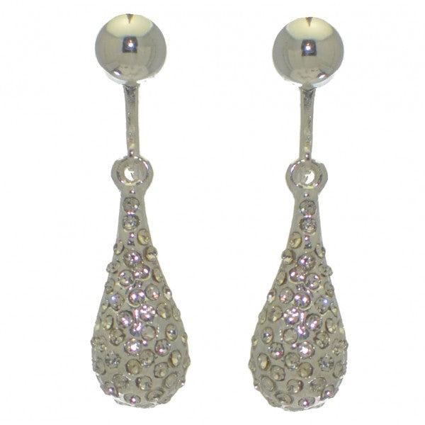 ILKA silver plated crystal clip on earrings