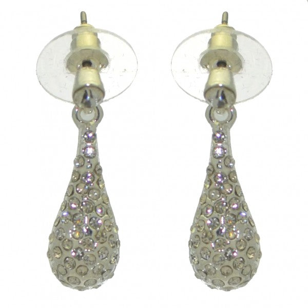 ILKA silver tone crystal post earrings