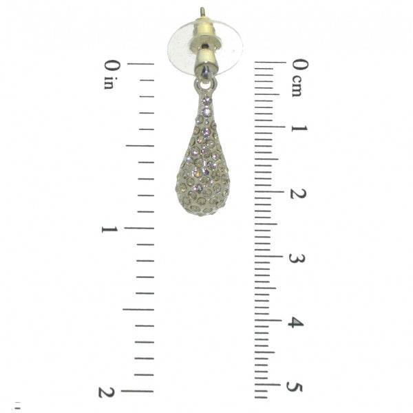 ILKA silver tone crystal post earrings