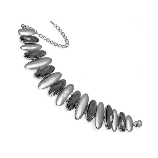 Intense Silver tone Hematite Bracelet