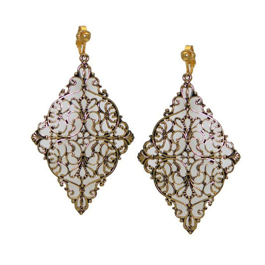 IRAVATI Gold plated Drop Clip On Earrings