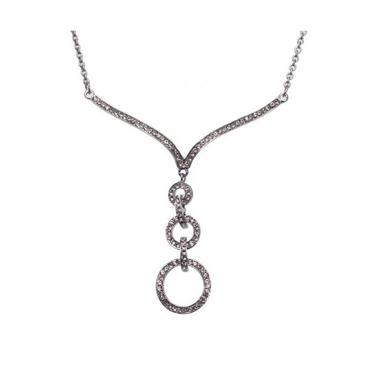 Isabellina Silver tone Crystal Necklace