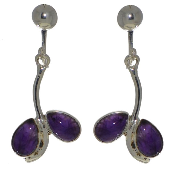 ISIS silver plated amethyst clip on earrings by VIZ