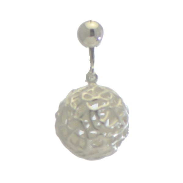 ITALIA Silver Plated Cage Ball Clip On Earrings by VIZ