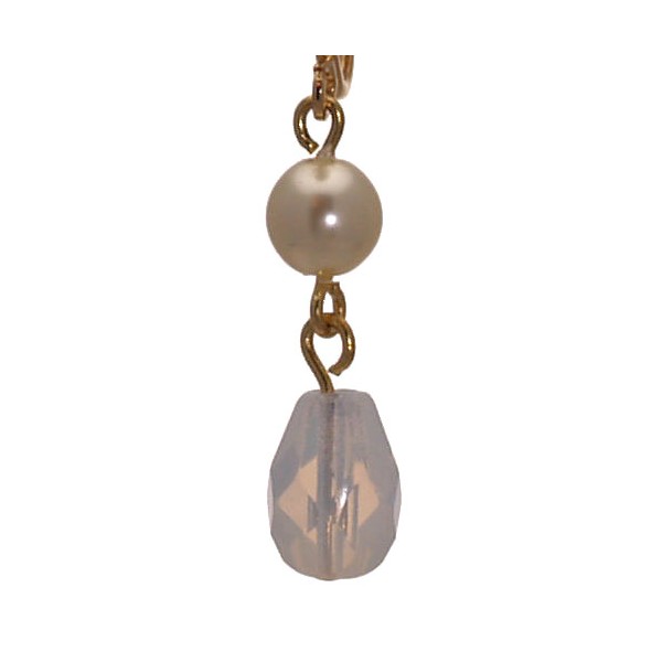 IVONNE Gold plated faux Pearl Translucent Clip On Earrings