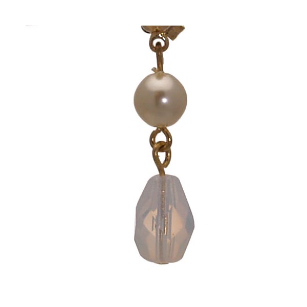 IVONNE Gold plated faux Pearl Translucent Post Earrings