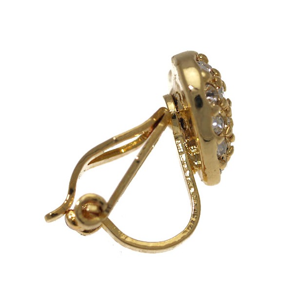 IXCHEL Gold Plated Crystal Heart Clip On Earrings