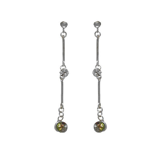 Jamboree Silver tone AB Crystal Post Earrings