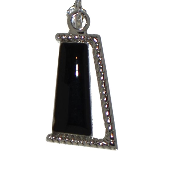 JANA silver plated black clip on earrings by Rodney