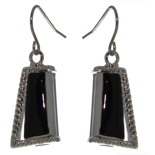 JANA silver plated black hook earrings by Rodney