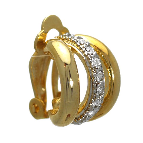 Jemima Gold tone Crystal Clip On Earrings