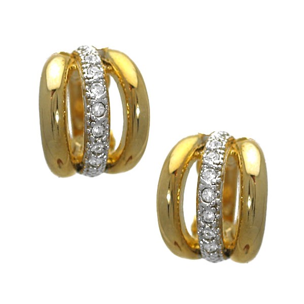 Jemima Gold tone Crystal Clip On Earrings