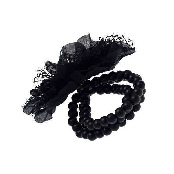 Jerrica Black Elasticated Flower Bracelet