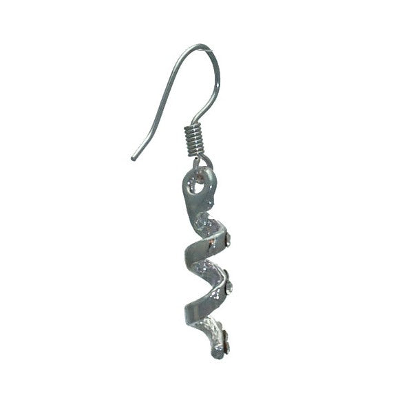 JOLIEN Silver tone Crystal Twirl Hook Earrings