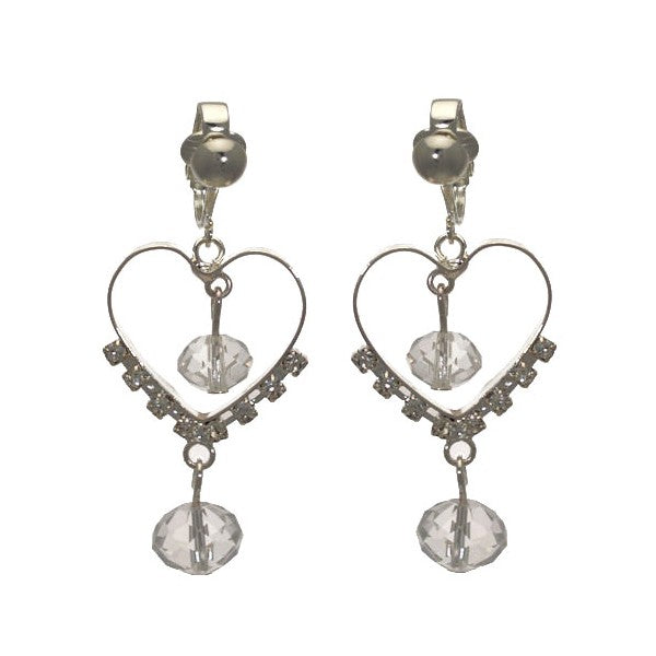 Jovial Silver plated Clear Crystal Clip On Earrings