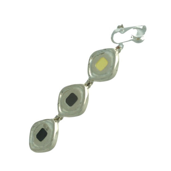 Kachina Silver plated Grey Lemon Clip On Earrings