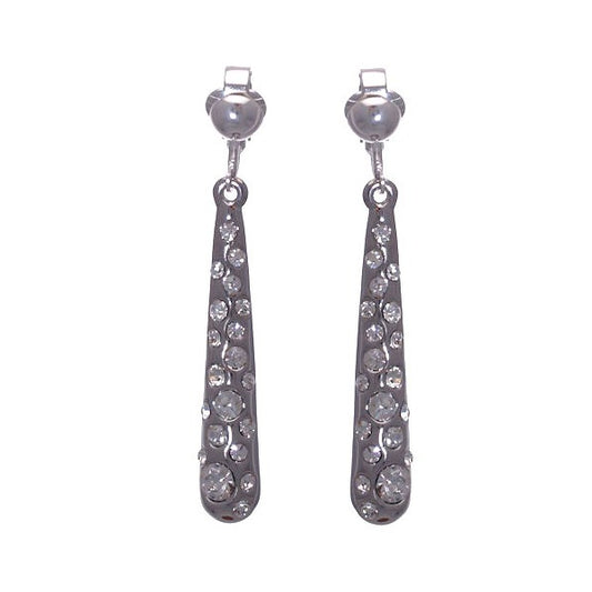 KATALIN Silver plated Crystal Clip On Earrings