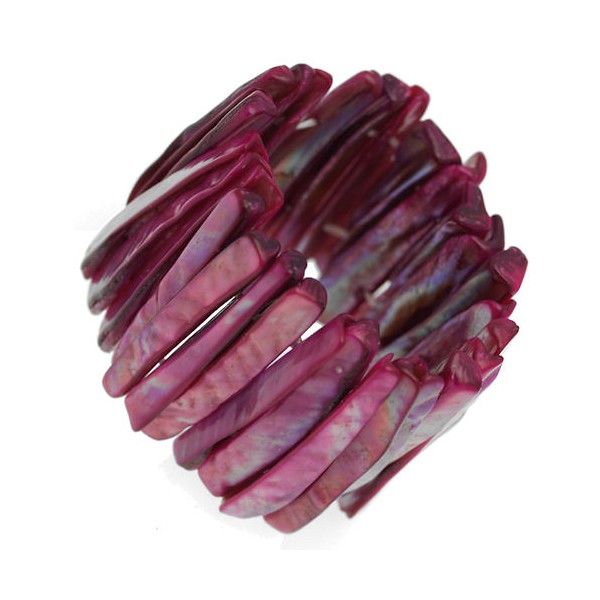 Kayleigh Pink Elasticated Shell Bracelet