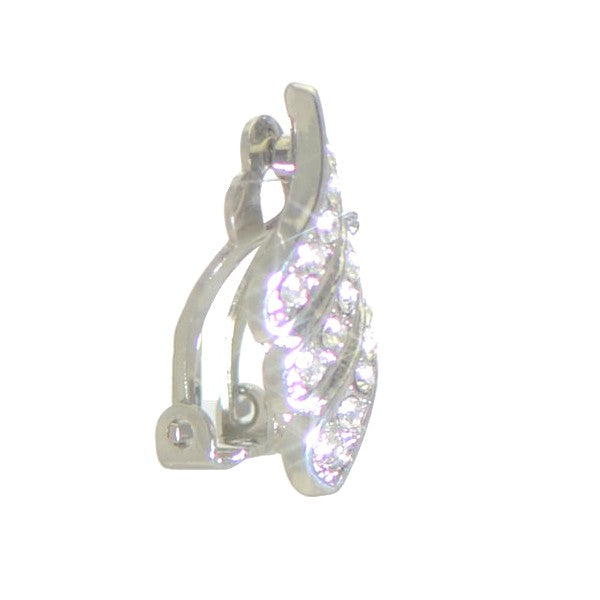 KENNERA Silver Plated Crystal Clip On Earrings by Rodney