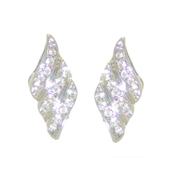 KENNERA Silver Plated Crystal Clip On Earrings by Rodney