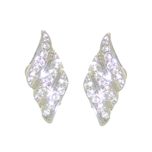 KENNERA Silver Plated Crystal Clip On Earrings by Rodney