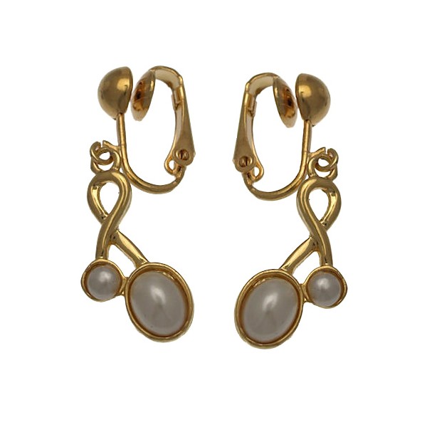 Keshia Gold tone faux Pearl Clip On Earrings