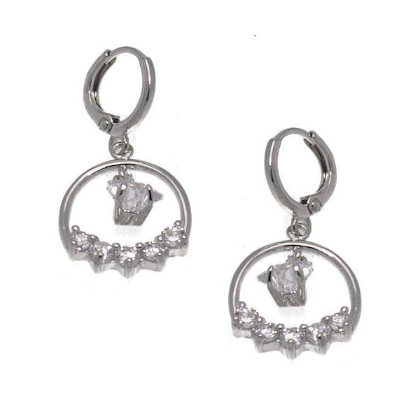 Kimora Silver Plated Crystal Pierced Earrings
