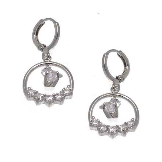 Kimora Silver Plated Crystal Pierced Earrings