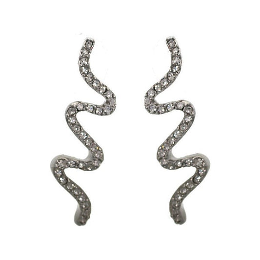 Kizzy 37mm Silver tone Crystal Post earrings