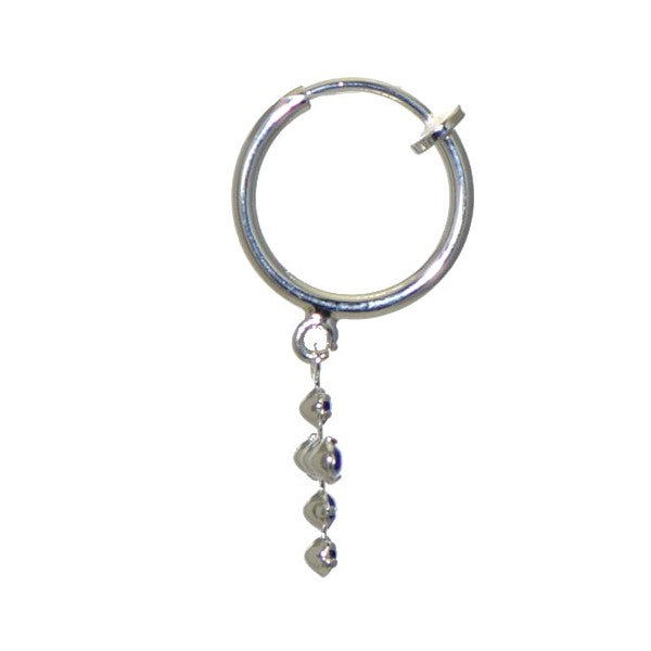 LA CROIX CERCEAU Silver Plated Sapphire Crystal Cross Clip On Earrings