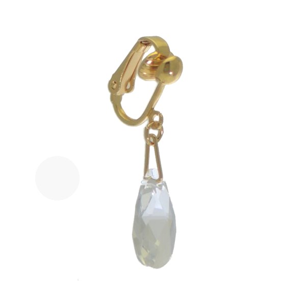 LA POIRE Gold Plated Clear Crystal Clip On Earrings