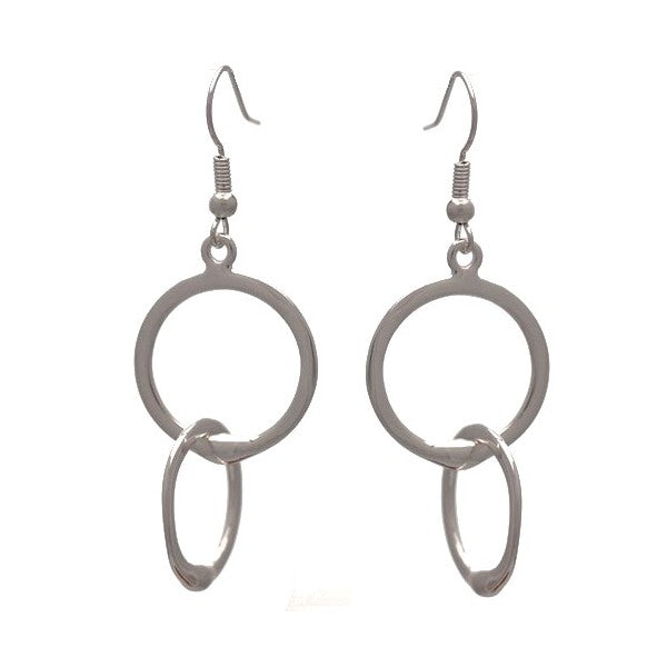 LANZA Silver Plated Double Hoop Hook Earrings by VIZ