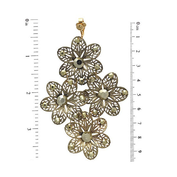 LARAMI Gold plated Flower Clip On Earrings