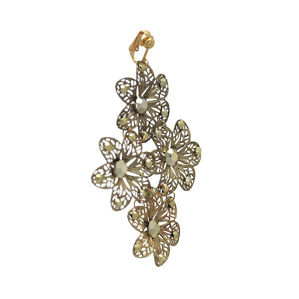 LARAMI Gold plated Flower Clip On Earrings