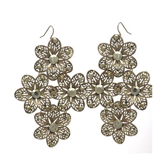 LARAMI Gold tone Flower Hook Earrings