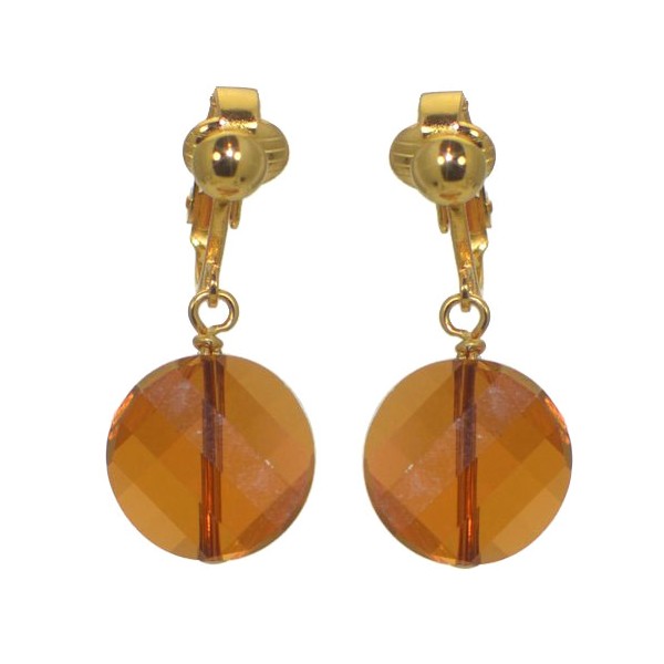 LE TWIST Gold Plated Copper Crystal Clip On Earrings