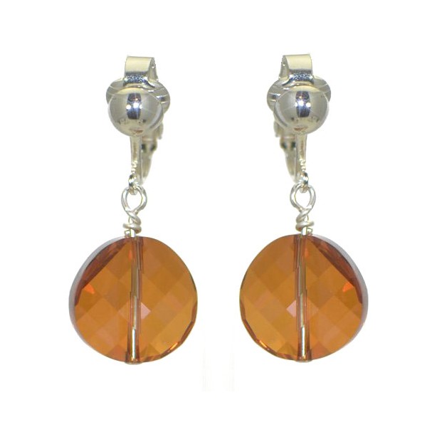 LE TWIST Silver Plated Copper Crystal Clip On Earrings