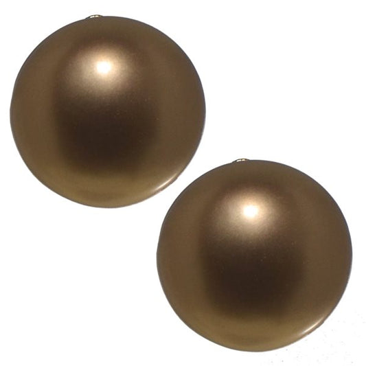 LENA 24mm Gold tone Button Clip On Earrings