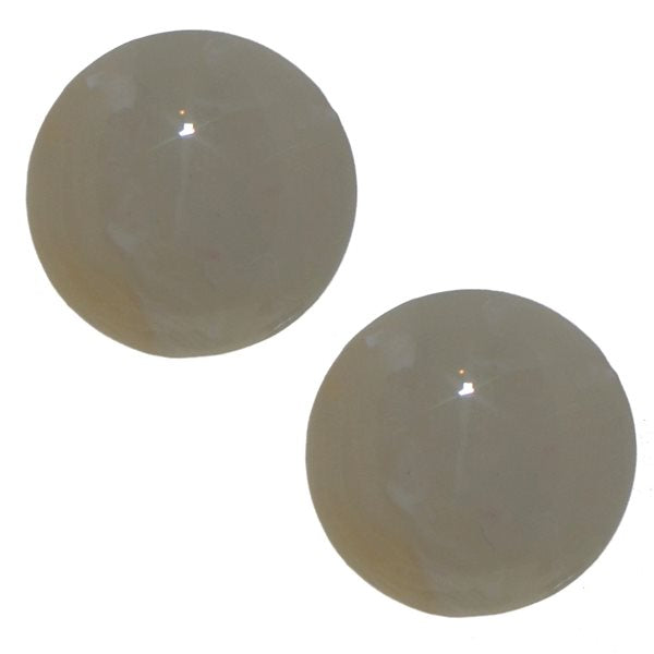 LENA 24mm Ivory Button Clip On Earrings
