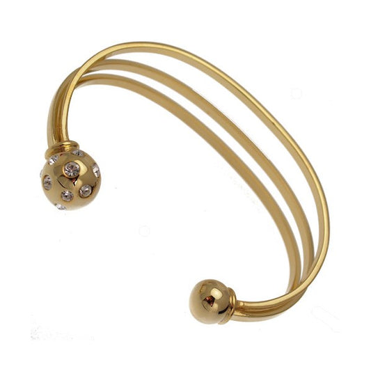 Lethia Gold tone Crystal Bangle