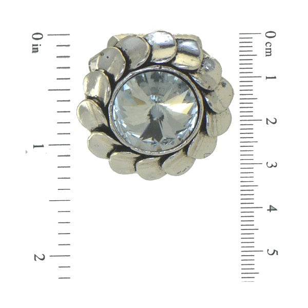 LEUCOSPERNUM Silver Tone Crystal Scarf Clip