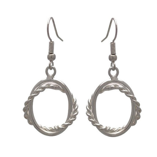 LIA Silver Plated Twisted Hoop Hook Earrings by VIZ