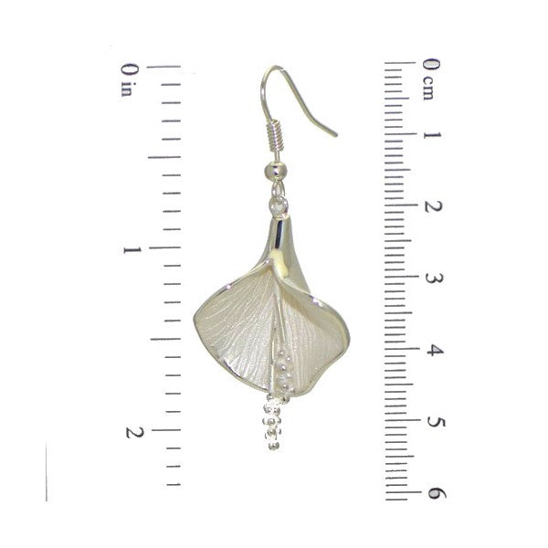 LILIBETH Silver Plated Lily Hook Earrings by VIZ