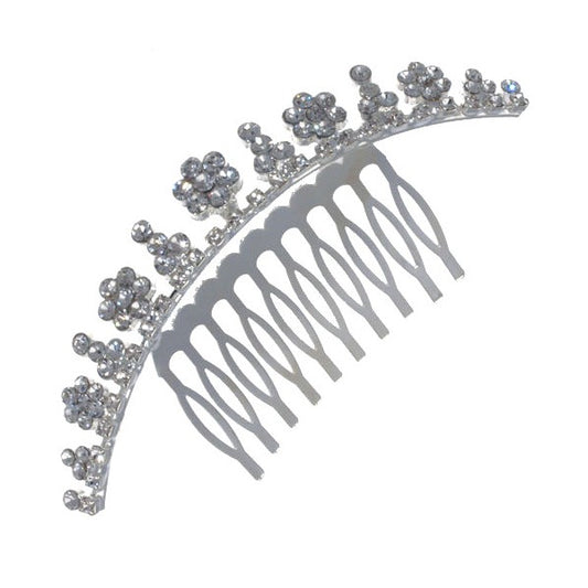 LISIANTHUS Silver tone Clear Crystal Hair Comb