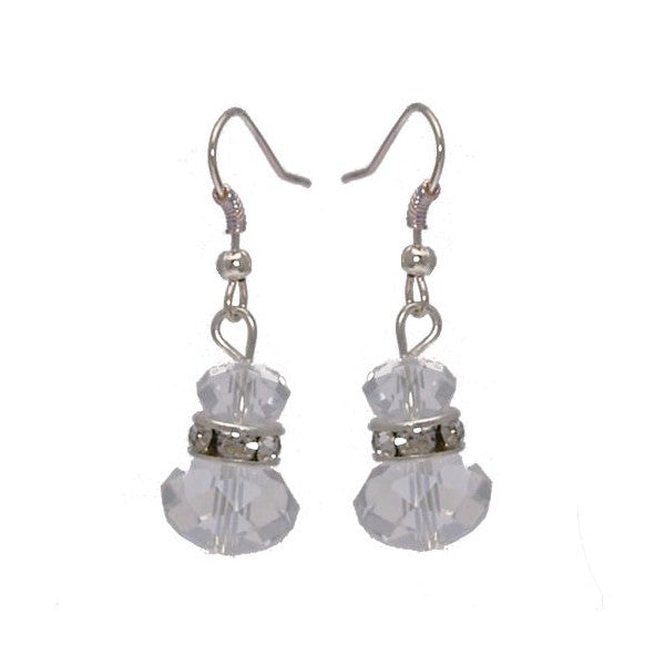 Lucia Silver tone Crystal Hook Earrings
