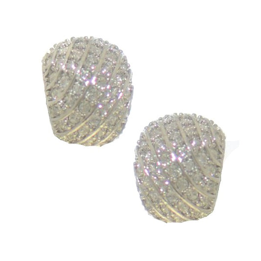 LYDWINE Silver Plated Crystal Clip On Earrings