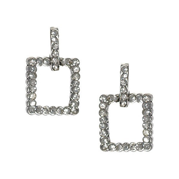 Lyndon Silver tone Crystal Post Earrings