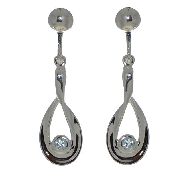 LYSSA silver plated blue topaz clip on earrings by VIZ
